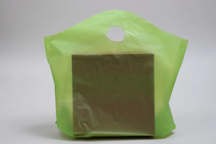 18W x 6D x 15H, Frosted Wavetop Plastic Shopping Bags, Citrus Green