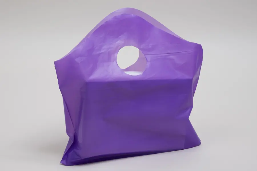 12W x 4D x 11H, Frosted Wavetop Plastic Shopping Bags, Grape Frost