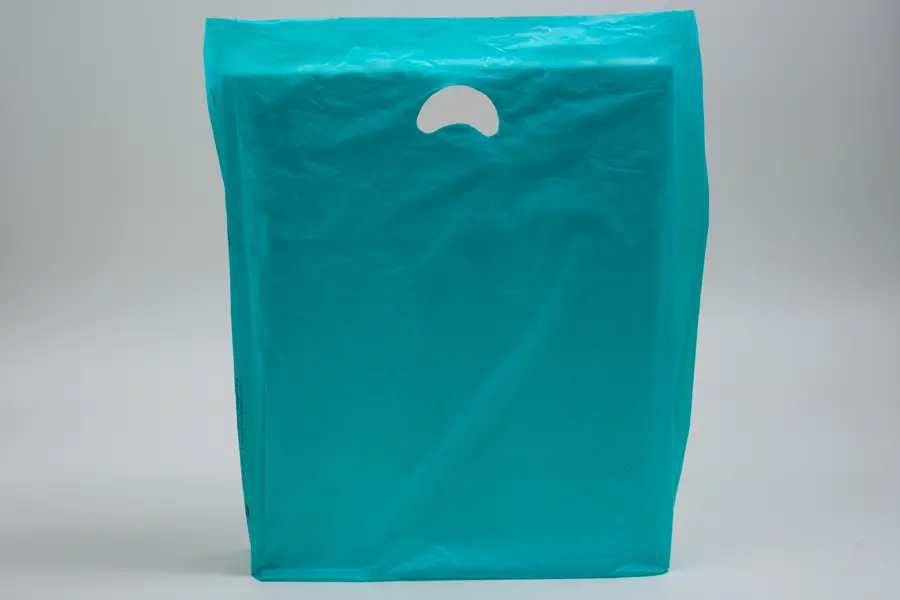12W x 3D x 18H, Economy Plastic Shopping Bags - Colors, Teal