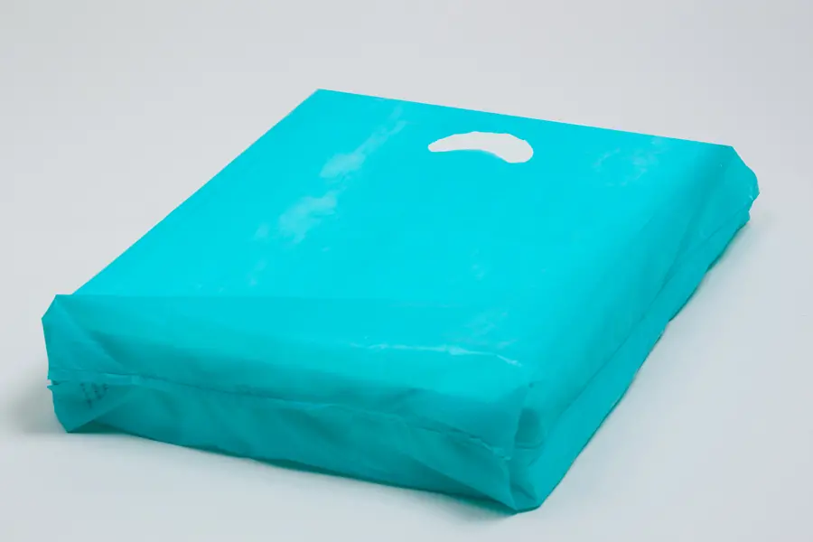 12W x 3D x 18H, Economy Plastic Shopping Bags - Colors, Teal