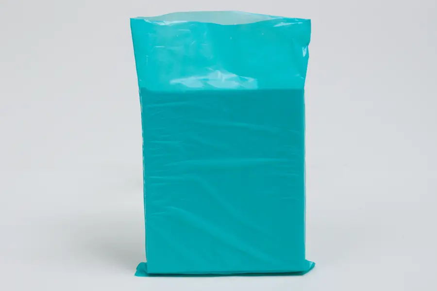 6-1/2W x 9-1/2H, Economy Plastic Shopping Bags - Colors, Teal