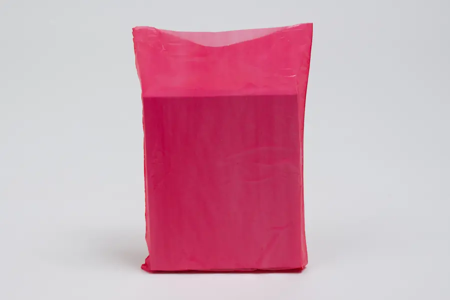 6-1/2W x 9-1/2H, Economy Plastic Shopping Bags - Colors, Red