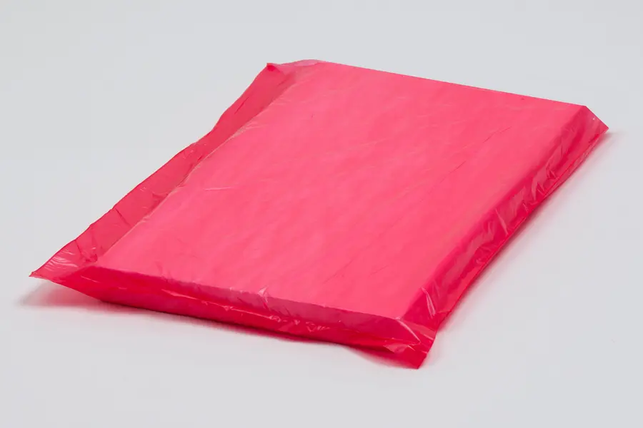 8-1/2W x 11H, Economy Plastic Shopping Bags - Colors, Red