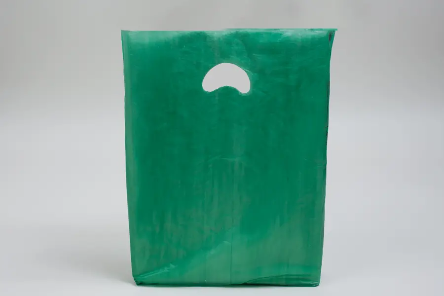 12W x 3D x 18H, Economy Plastic Shopping Bags - Colors, Dark Green