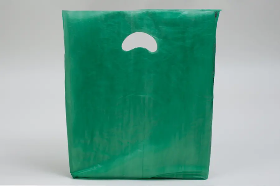 13W x 3D x 21H, Economy Plastic Shopping Bags - Colors, Dark Green