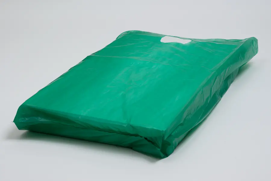 13W x 3D x 21H, Economy Plastic Shopping Bags - Colors, Dark Green
