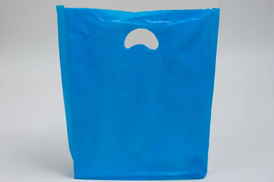 12W x 3D x 18H, Economy Plastic Shopping Bags - Colors, Dark Blue