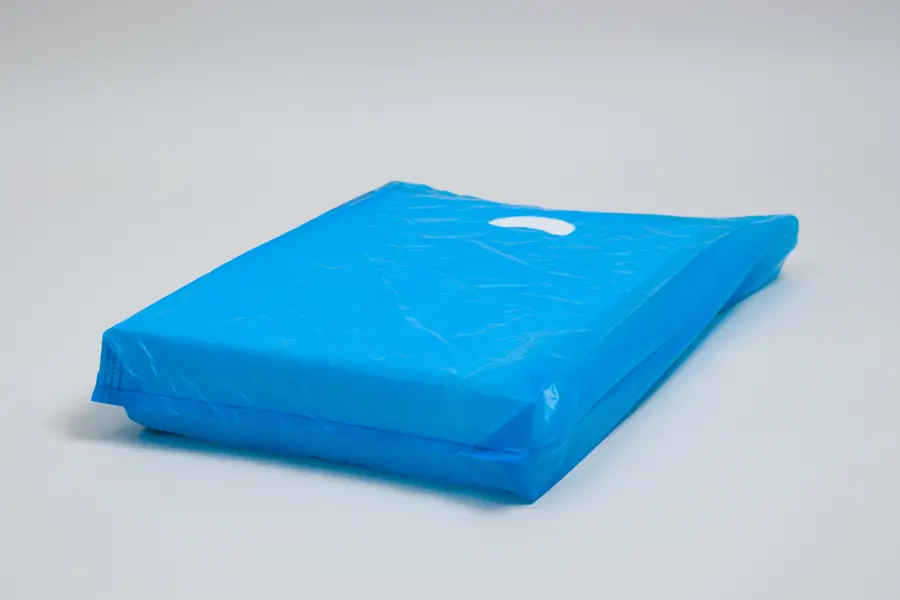 12W x 3D x 18H, Economy Plastic Shopping Bags - Colors, Dark Blue