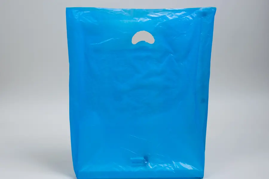 13W x 3D x 21H, Economy Plastic Shopping Bags - Colors, Dark Blue