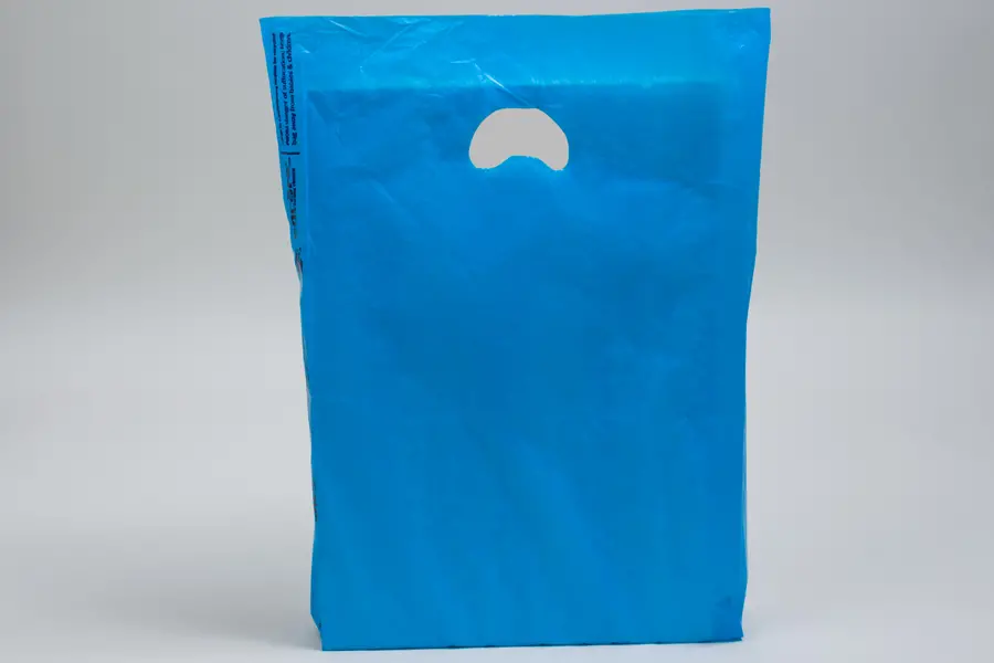 16W x 4D x 24H, Economy Plastic Shopping Bags - Colors, Dark Blue