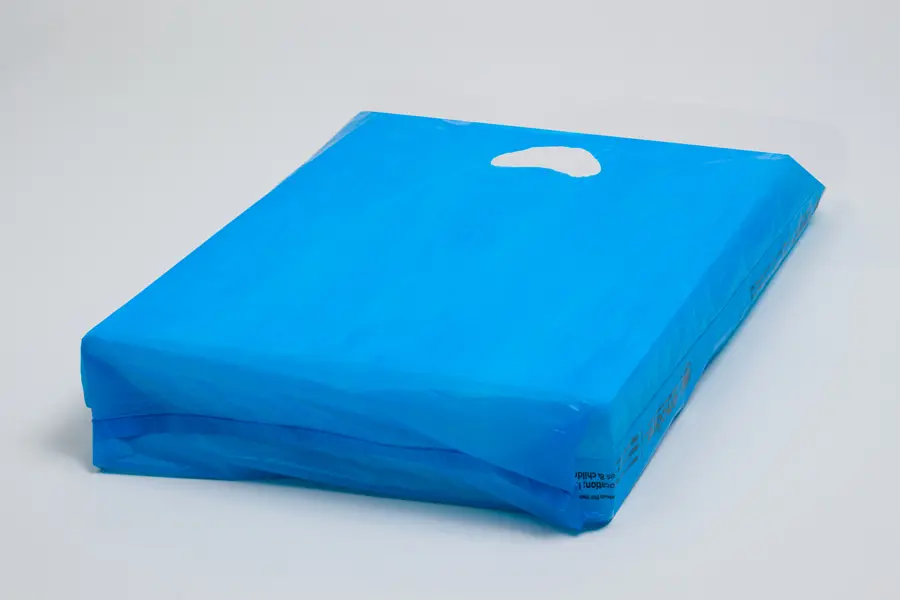 16W x 4D x 24H, Economy Plastic Shopping Bags - Colors, Dark Blue
