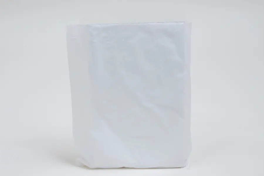 8-1/2W x 11H, Economy Plastic Shopping Bags - White, White