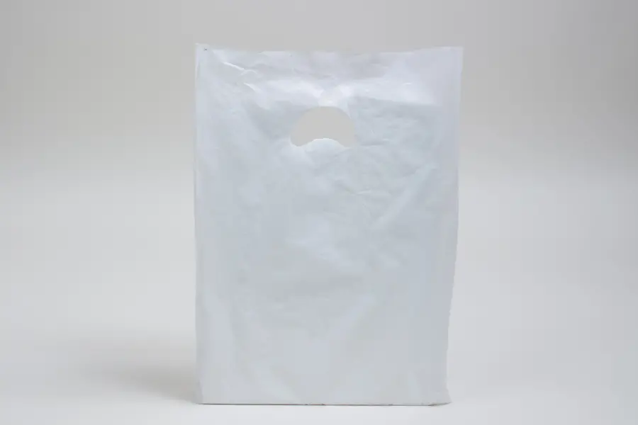 12W x 3D x 18H, Economy Plastic Shopping Bags - White, White