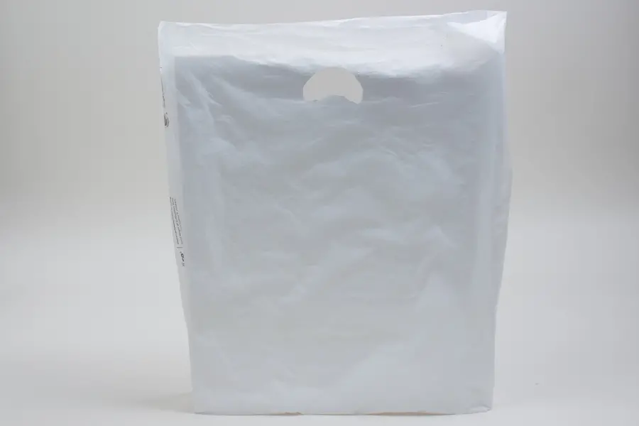 16W x 4D x 24H, Economy Plastic Shopping Bags - White, White