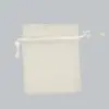 2W x 2-1/2H, Sheer Organza Satin Cord Gift and Wine Pouches, White