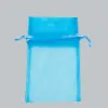 6W x 10H, Sheer Organza Satin Cord Gift and Wine Pouches, Turquoise