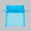 4W x 6H, Sheer Organza Satin Cord Gift and Wine Pouches, Turquoise