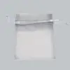 2W x 2-1/2H, Sheer Organza Satin Cord Gift and Wine Pouches, Silver