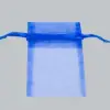 4W x 6H, Sheer Organza Satin Cord Gift and Wine Pouches, Royal Blue