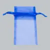 6W x 10H, Sheer Organza Satin Cord Gift and Wine Pouches, Royal Blue