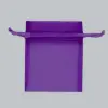 4W x 6H, Sheer Organza Satin Cord Gift and Wine Pouches, Purple