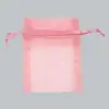 2W x 2-1/2H, Sheer Organza Satin Cord Gift and Wine Pouches, Pink