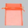 5W x 7H, Sheer Organza Satin Cord Gift and Wine Pouches, Orange