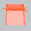 4W x 6H, Sheer Organza Satin Cord Gift and Wine Pouches, Orange