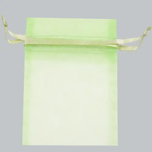 4W x 6H, Sheer Organza Satin Cord Gift and Wine Pouches, Mint