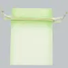 4W x 6H, Sheer Organza Satin Cord Gift and Wine Pouches, Mint