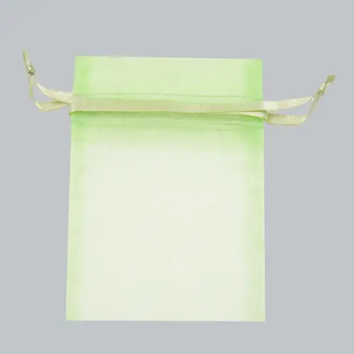 2W x 2-1/2H, Sheer Organza Satin Cord Gift and Wine Pouches, Mint