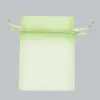 2W x 2-1/2H, Sheer Organza Satin Cord Gift and Wine Pouches, Mint