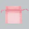 5W x 7H, Sheer Organza Satin Cord Gift and Wine Pouches, Mauve
