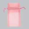 6W x 10H, Sheer Organza Satin Cord Gift and Wine Pouches, Mauve