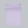 5W x 7H, Sheer Organza Satin Cord Gift and Wine Pouches, Lavender