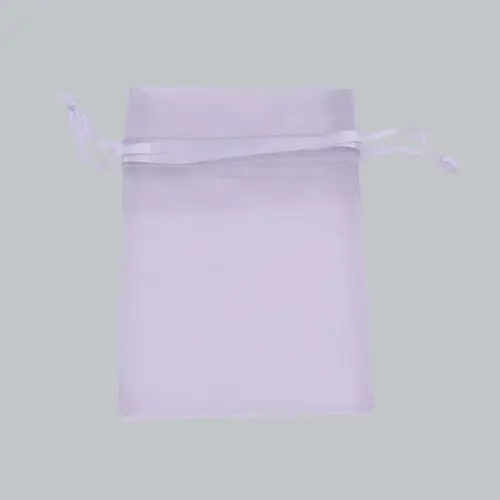 3W x 4H, Sheer Organza Satin Cord Gift and Wine Pouches, Lavender