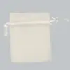 4W x 6H, Sheer Organza Satin Cord Gift and Wine Pouches, Ivory