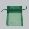 3W x 4H, Sheer Organza Satin Cord Gift and Wine Pouches, Hunter