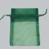 4W x 6H, Sheer Organza Satin Cord Gift and Wine Pouches, Hunter