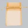 6W x 10H, Sheer Organza Satin Cord Gift and Wine Pouches, Gold