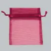 3W x 4H, Sheer Organza Satin Cord Gift and Wine Pouches, Burgundy