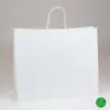 16W x 12D x 6H, White Kraft Paper Bags with Twisted Paper Handle
