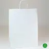 13W x 7D x 17H, White Kraft Paper Bags with Twisted Paper Handle