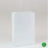 5-1/4W x 3-1/2D x 8-1/2H, White Kraft Paper Bags with Twisted Paper Handle