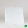 13W x 7D x 13H, White Kraft Paper Bags with Twisted Paper Handle