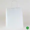 8W x 10-1/2D x 4-1/2H, White Kraft Paper Bags with Twisted Paper Handle
