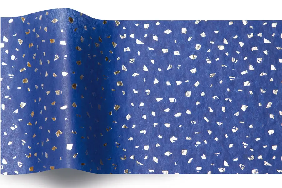 20W x 30L, Gemstone Sparkle Tissue Paper, Silver/Blue Reflections