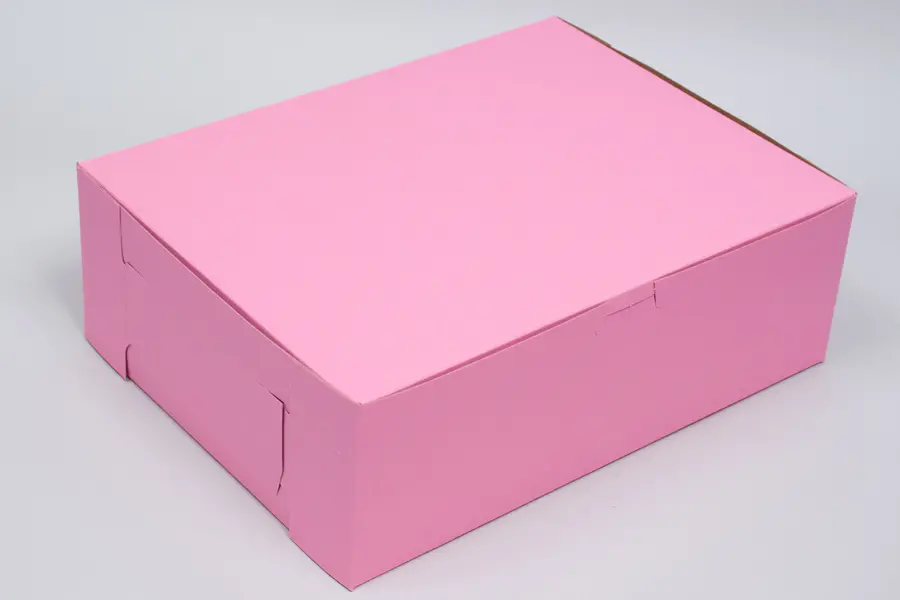 14L x 10W x 4H, Strawberry Pink Bakery Boxes