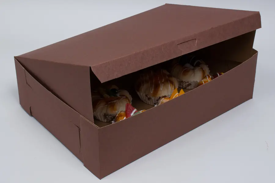 14L x 10W x 4H, Chocolate Cocoa Brown Bakery Boxes