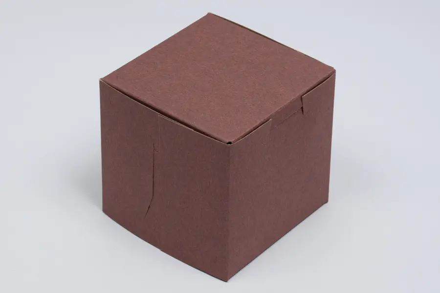 4L x 4W x 4H, Chocolate Cocoa Brown Bakery Boxes